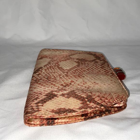 Banana Republic 100% Silk Bag Pouch Clutch Purse Snake Rust Colored Stone Crysta - Picture 7 of 9